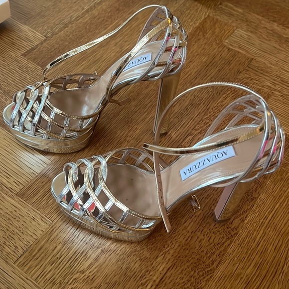 Aquazzura Shoes - Aquazzura Firenze Vero Cuio Gold Heels